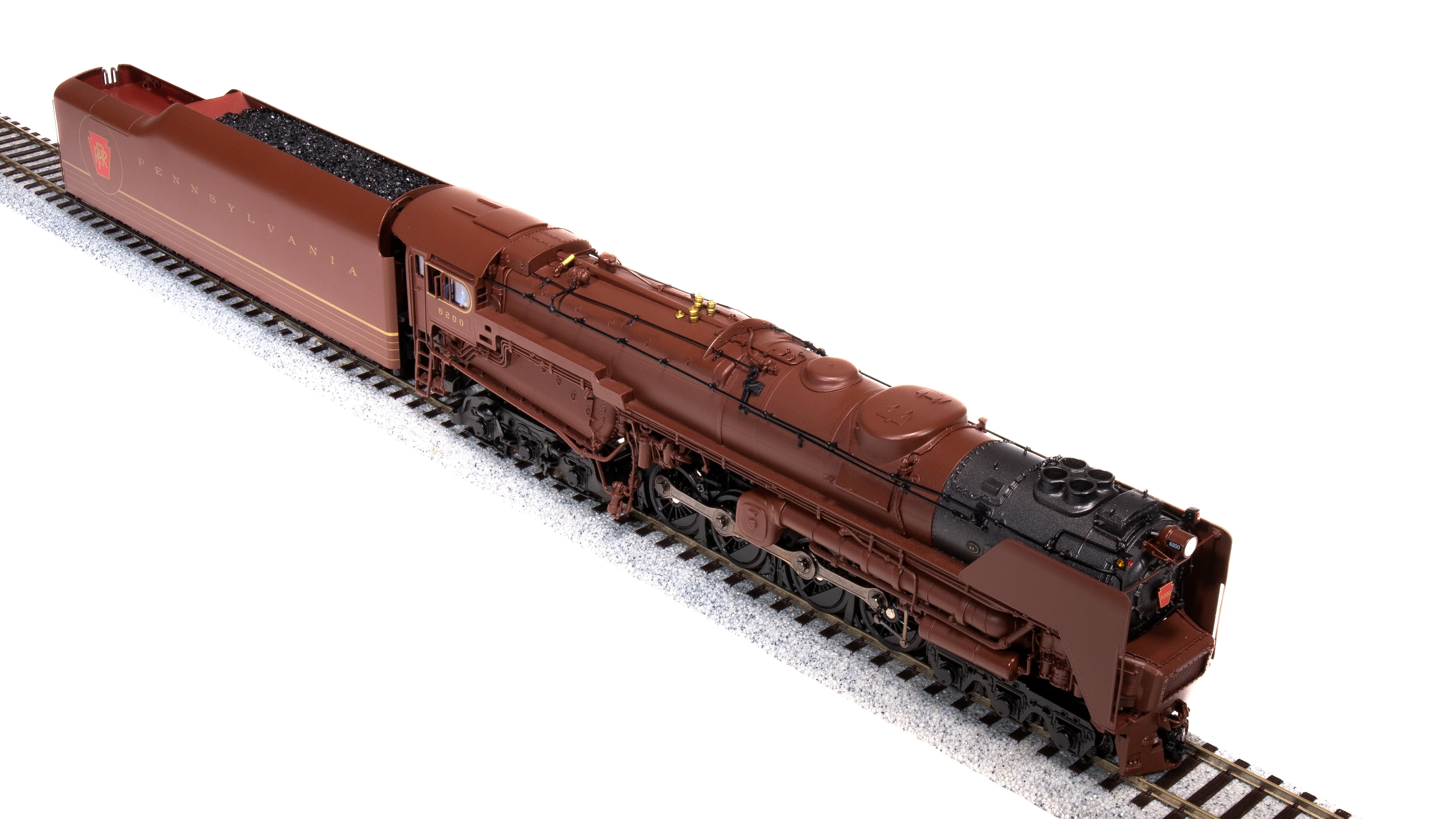 6188 PRR S2 6-8-6 Turbine #6200, Tuscan Red w/ 5-Stripes, w/ Large Smoke Deflectors, Paragon4 Sound/DC/DCC, Smoke, HO (Fantasy Paint Scheme) - Image 18