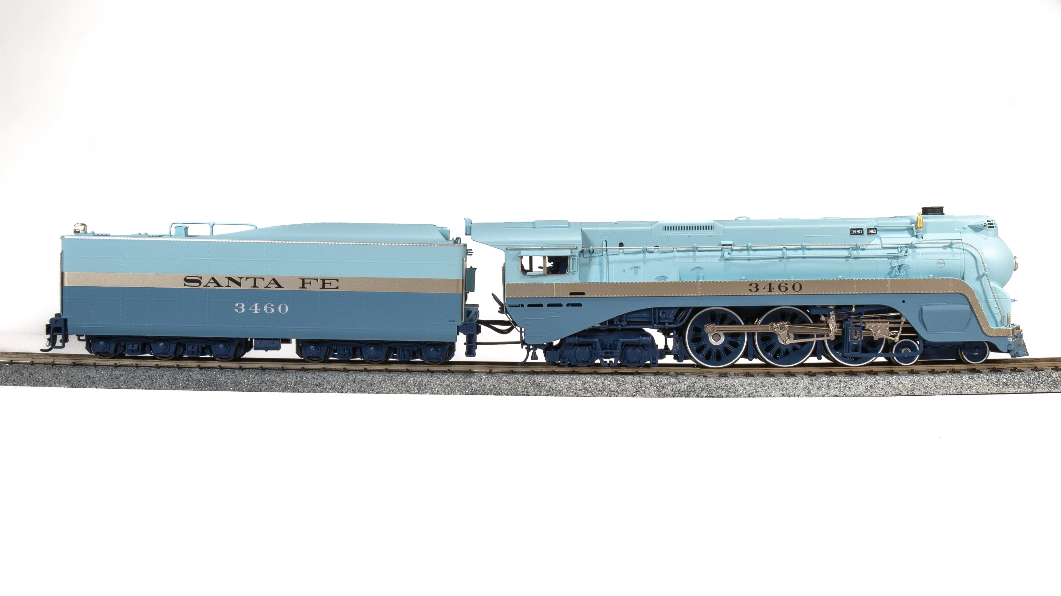 7350 ATSF Blue Goose, #3460, As-Delivered w/ 3460 on side of tender, Paragon4 Sound/DC/DCC, Smoke, HO - Image 3