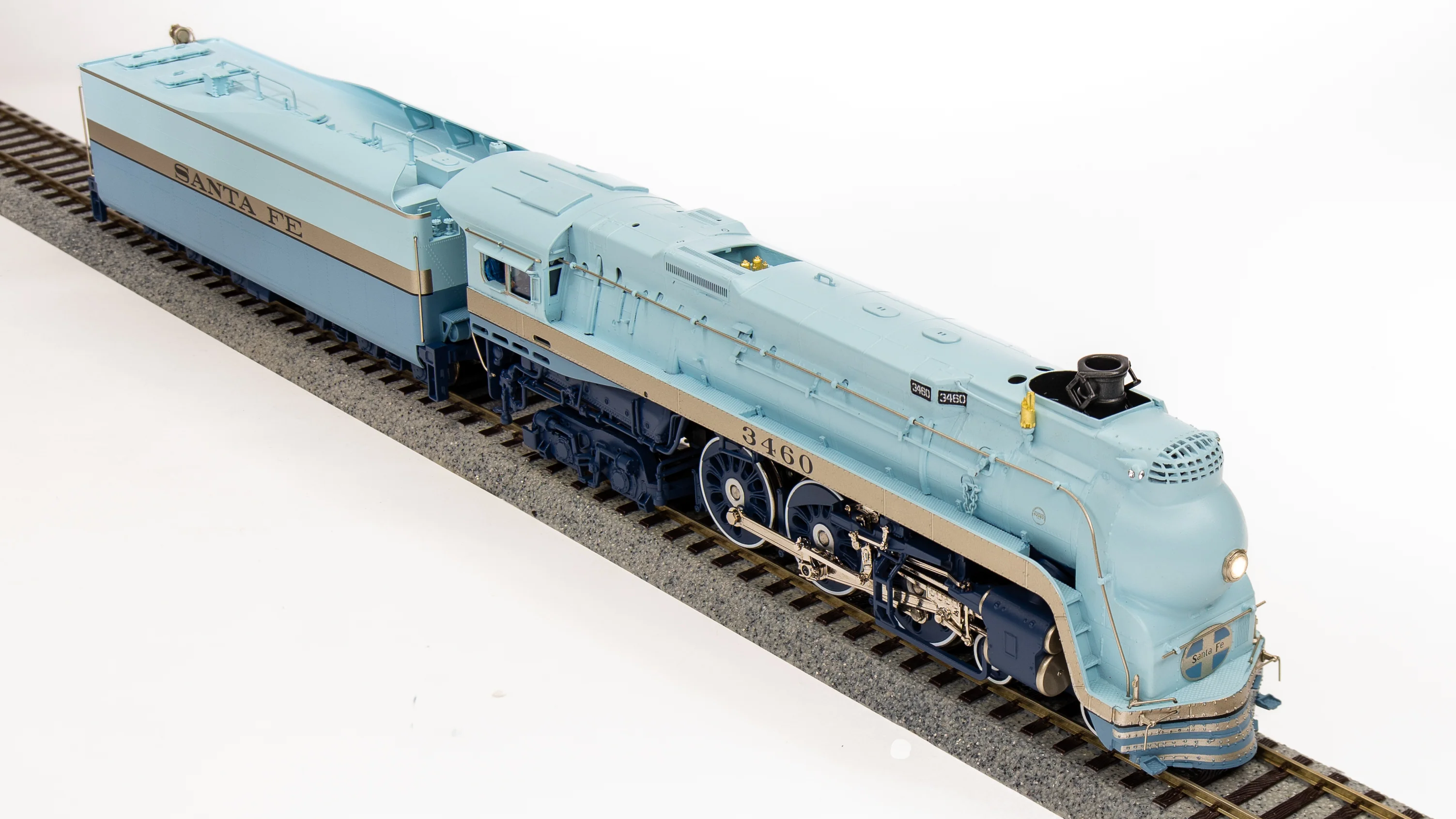7352 ATSF Blue Goose, #3460, Early 1939 Appearance, Paragon4 Sound/DC/DCC, Smoke, HO - Image 5