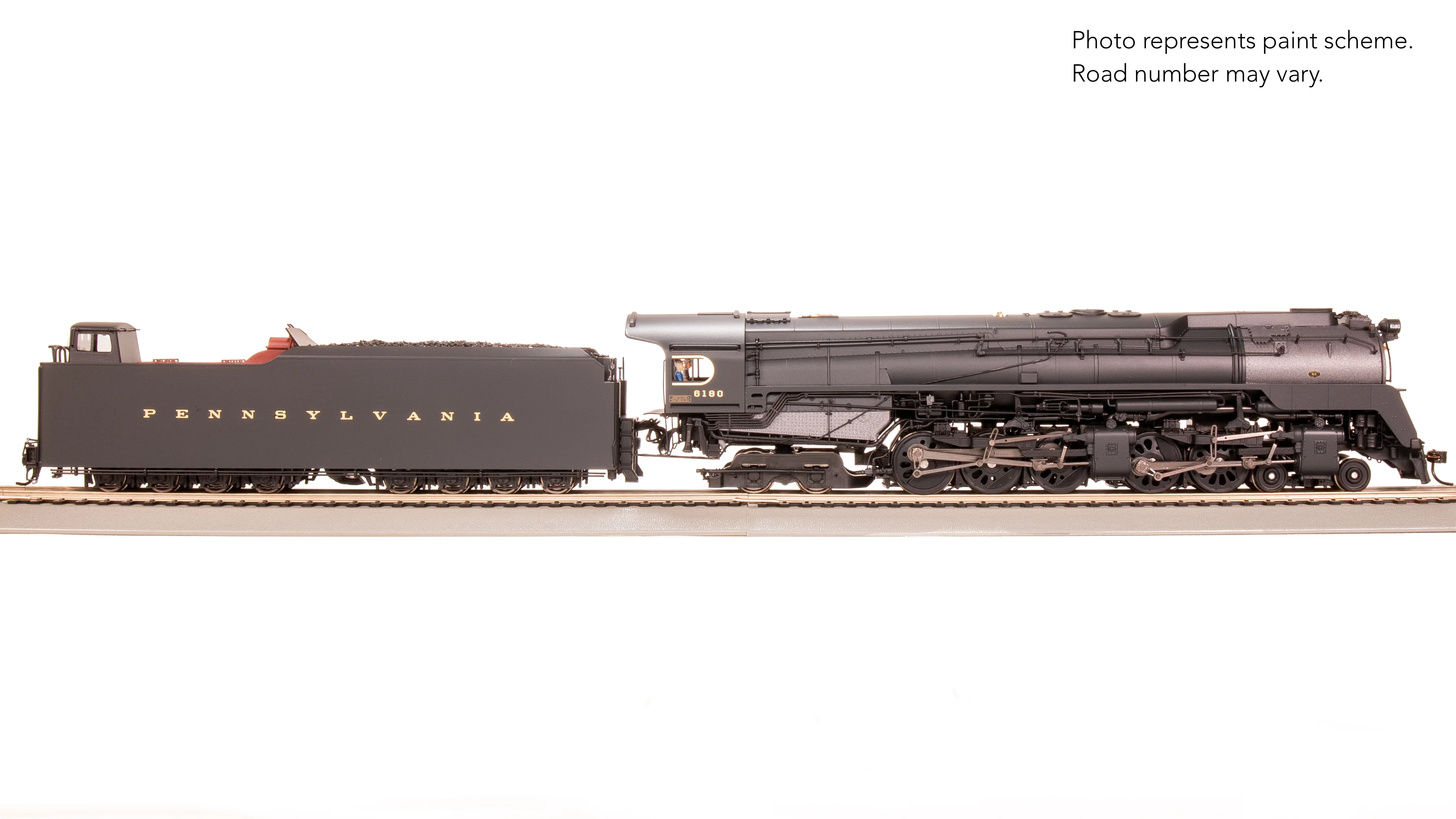 7802 PRR Q2 Duplex, 4-4-6-4, #6180, Production Version, 18,000 gallon tender, Paragon4 Sound/DC/DCC, Smoke, HO - Image 4