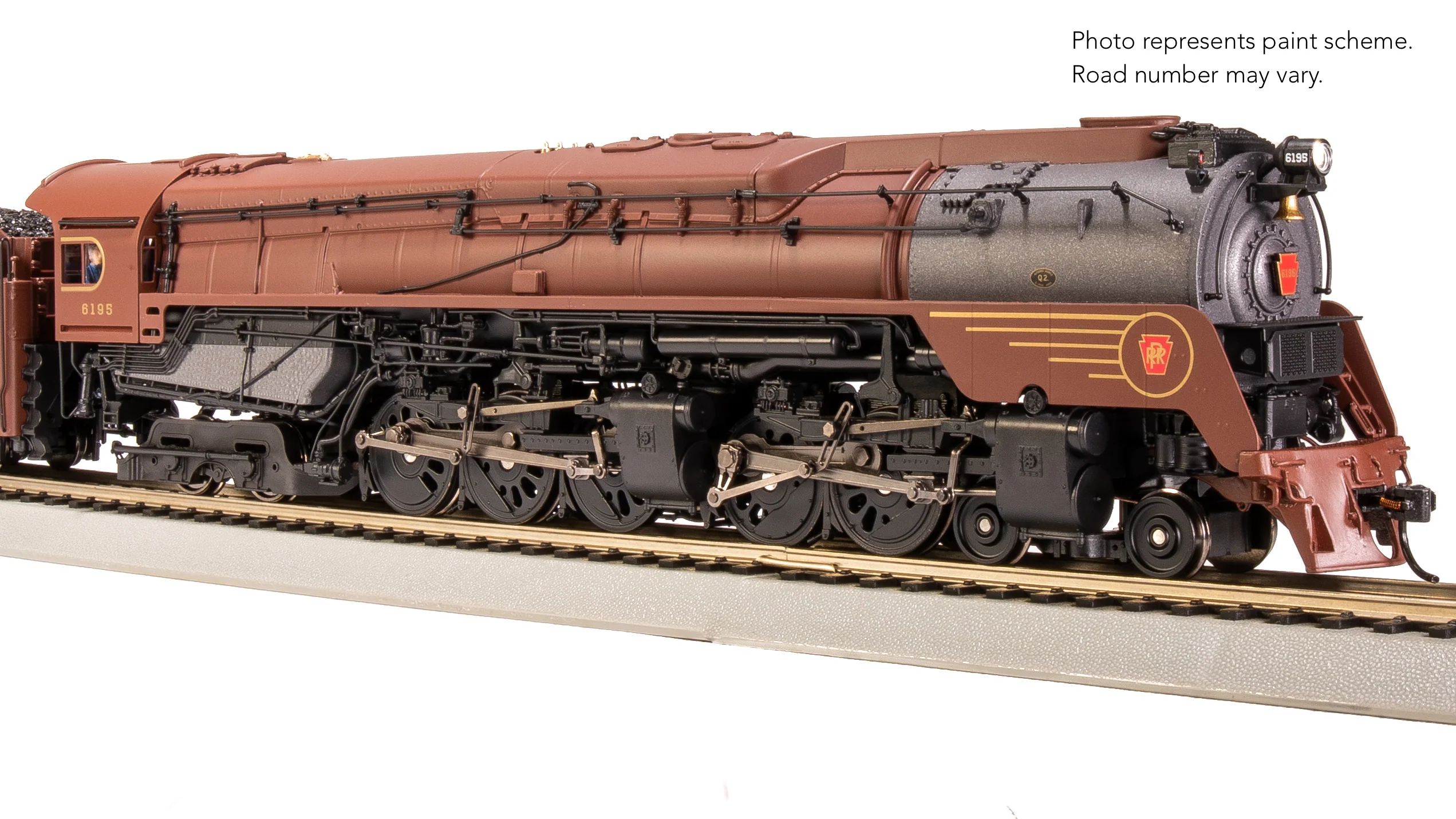 7809 PRR Q2 Duplex 4-4-6-4, #6195, Prototype Version, Tuscan Red 5-Stripe Fantasy Scheme, Paragon4 Sound/DC/DCC, Smoke, HO - Image 18