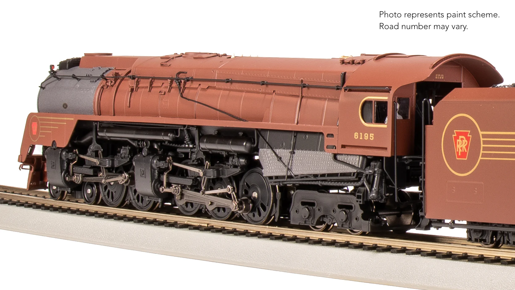 8057 PRR Q2 Duplex 4-4-6-4, #6195, Prototype Version, Tuscan Red 5-Stripe Fantasy Scheme, No-Sound / DCC-Ready, HO - Image 22