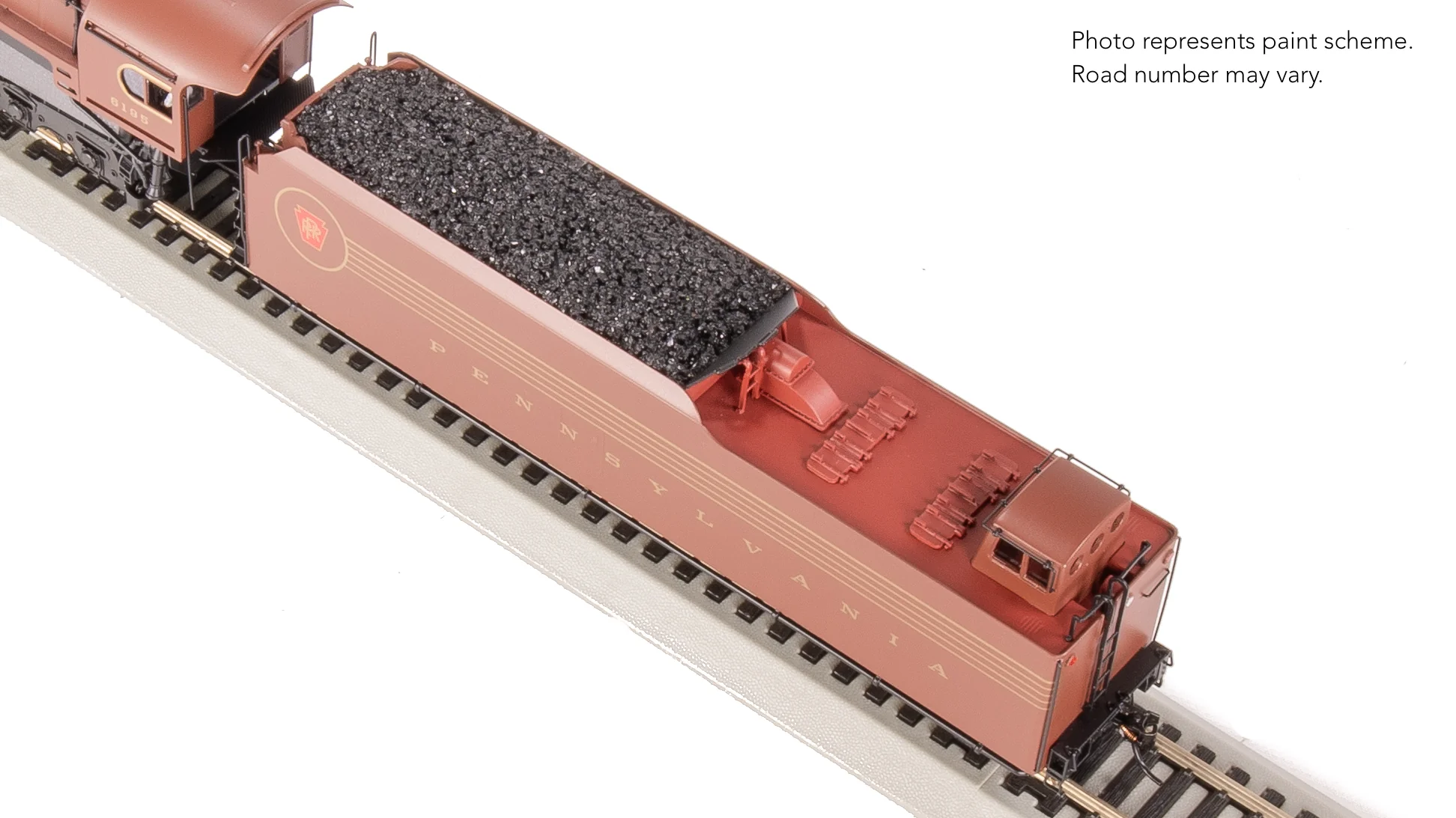 8057 PRR Q2 Duplex 4-4-6-4, #6195, Prototype Version, Tuscan Red 5-Stripe Fantasy Scheme, No-Sound / DCC-Ready, HO - Image 27