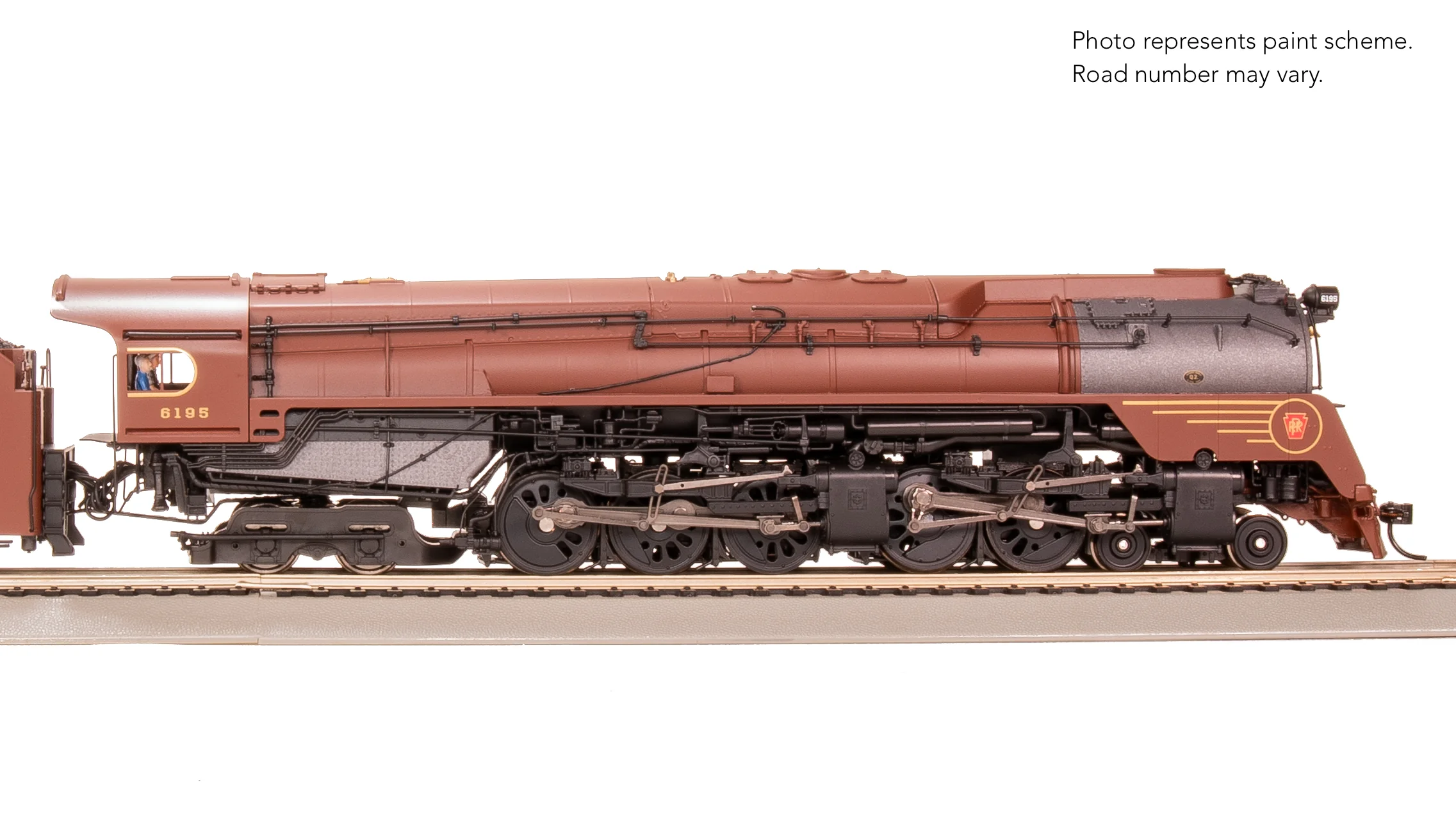 8057 PRR Q2 Duplex 4-4-6-4, #6195, Prototype Version, Tuscan Red 5-Stripe Fantasy Scheme, No-Sound / DCC-Ready, HO - Image 5
