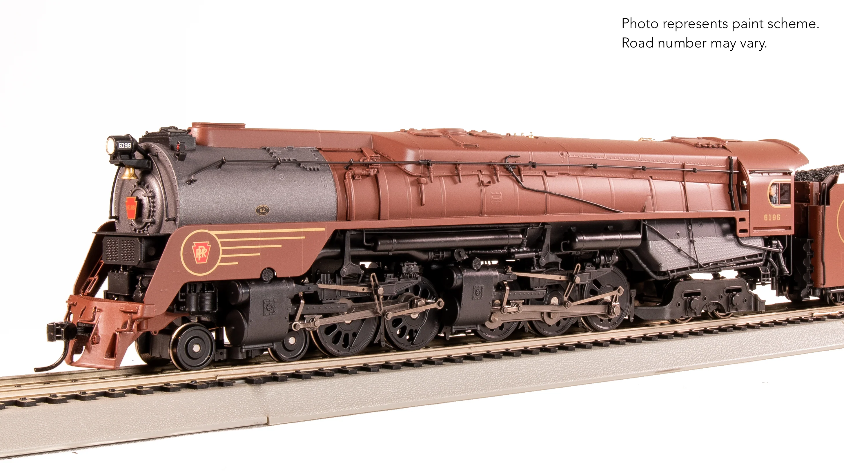 8057 PRR Q2 Duplex 4-4-6-4, #6195, Prototype Version, Tuscan Red 5-Stripe Fantasy Scheme, No-Sound / DCC-Ready, HO - Image 8